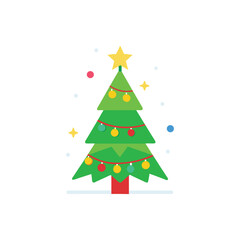 christmas tree vector on white background