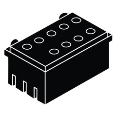 Isolated Black Vector terminal block on white background 