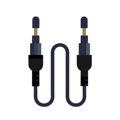 Audio Jack Cable: Audio Equipment Connection on Black