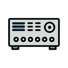 Retro audio amplifier, vintage stereo receiver, audio equipment