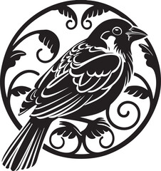 Italian Sparrow bird silhouette