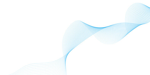 Abstract vector background with blue wavy lines. Blue wave background. Blue lines vector illustration. Curved wave. Abstract wave element.	