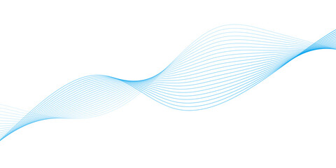 Abstract vector background with blue wavy lines. Blue wave background. Blue lines vector illustration. Curved wave. Abstract wave element.	