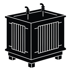 Isolated Black Vector transformer on white background