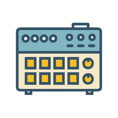 Retro Style Drum Machine Icon for Music Production