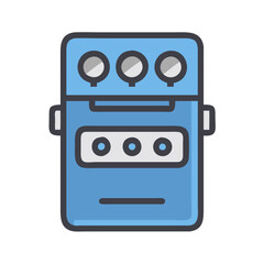 Blue Guitar Effects Pedal with Three Knobs