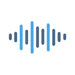 Digital Sound Wave Icon Illustration on Black Background