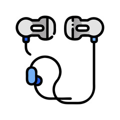 Wireless Earbuds Isolated on Black Background Vector Illustration