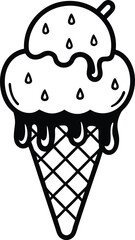 Outlined Drawing of an Ice Cream Cone