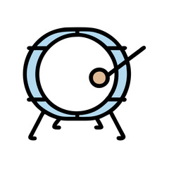 Fototapeta premium Geometric Circle Abstract Logo, Light Blue and Beige