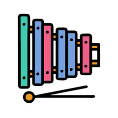 Colorful xylophone music instrument art for children, fun