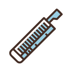 Stylized Medical Scalpel Illustration on a Black Background