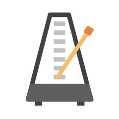 Metronome Vector Illustration on Black Background for Music