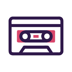 Retro cassette tape illustration on a black background