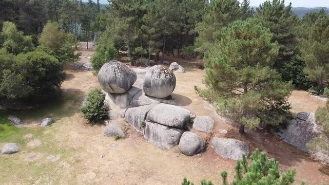Ascending Reverse Drone Shot Over As Penas de Rodas Natural Monument in Galicia, Spain - 1337
