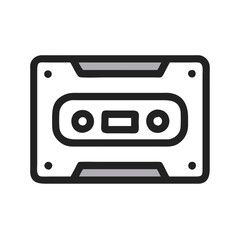 Retro Cassette Tape Isolated on Black Background Illustration