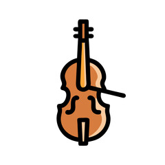 Fototapeta premium Stylized Cello Illustration on Black Background