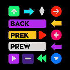 Modern Vector Navigation Buttons