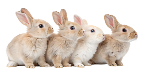 set of rabbit isolated on white background, PNG