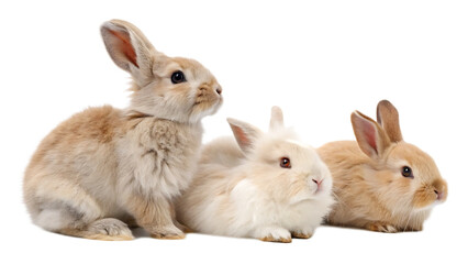 Obraz premium set of rabbit isolated on white background, PNG