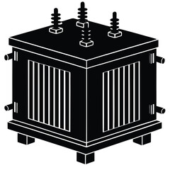 Isolated Black  Vcetor transformer on white background 