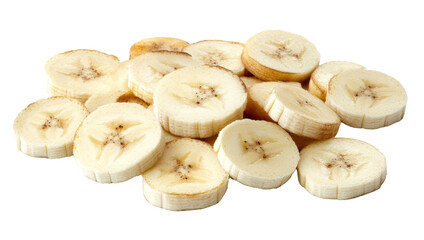 Sliced Banana: A macro photograph captures a pile of fresh, sliced bananas arranged in a visually appealing way, emphasizing the food's natural textures.