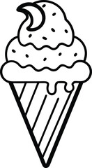 Outlined Drawing of an Ice Cream Cone