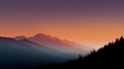 sunset in the mountains
