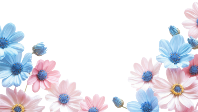 Pastel Flower Frame: A delicate and romantic frame with a cluster of pastel-toned flowers, inviting your text or design to add a touch of beauty and elegance to your project.