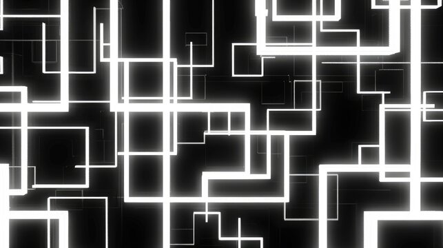 A simplistic geometric pattern featuring white lines on a black background, creating a modern and striking visual that enhances any design project.