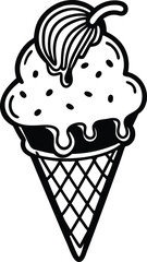 Outlined Drawing of an Ice Cream Cone