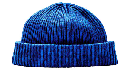 Blue Ribbed Beanie Hat: A close-up shot of a stylish and cozy blue ribbed beanie hat, meticulously crafted and ready to bring warmth and style to your wardrobe, perfect for cold weather.