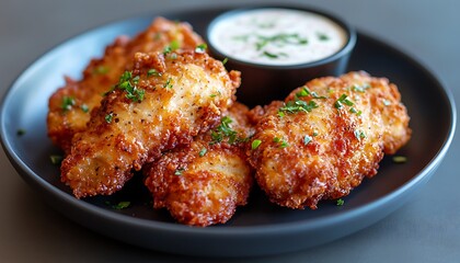 Crispy Chicken Wings, Creamy Dip