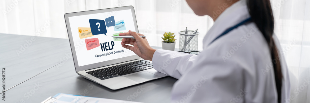 Poster help screen on the website provide answer to faq frequently asked question brisk with knowledge info