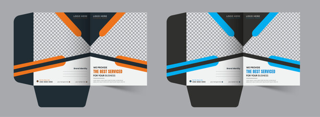 Unique presentation folder template, creative and Luxury folder design, Corporate business Document Folders for your business, editable vector file