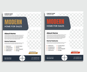 Realestate poster or flyer design layout space for photo background.