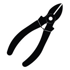Isolated Black  Vcetor wire cutter on white background