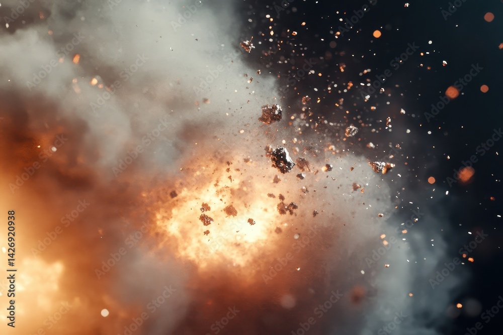 Aufkleber exploding abstract particles create a dramatic burst of color and light in a cosmic display, abstrac