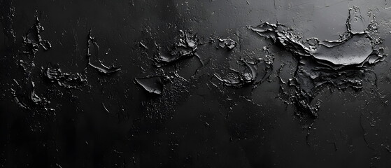 Textured Black Surface with Cracks and Peeling Paint Patterns