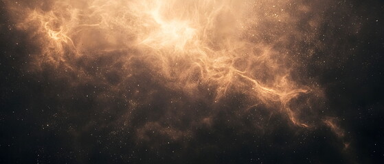 Naklejka premium Ethereal Cosmic Cloud with Glowing Highlights and Starry Background