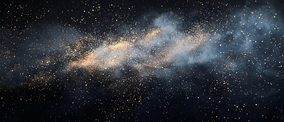 Stunning Cosmic Dust and Stars in Dark Space Background Image