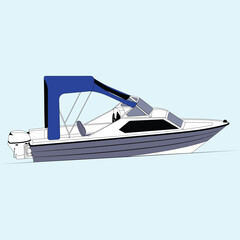 Vector Boat Line Art Illustration 17