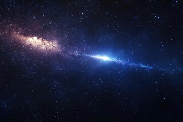 Meteor shower lights up the Milky Way in a breathtaking cosmic display, A meteor shower shooting across the milky way