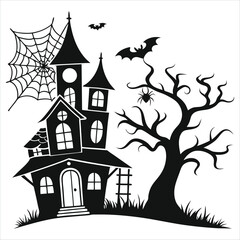 halloween house with bats