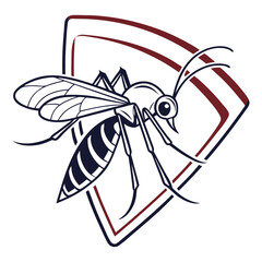 Adobe Illustrator Artwork simple shape mosquito logo design vector graphic .