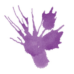 Abstract watercolor stroke of light purple color, hand drawn textured watercolor stain. Painted backdrop with brush stroke. For prints, logos, banners, icons, greeting cards, postcards, backgrounds.