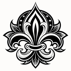 black and white floral ornament