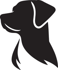 Obraz premium Dog Silhouette in Side Profile – Stylish Black and White Animal Illustration