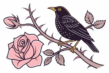 bird on a branch of tree