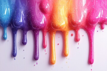 Colorful dripping paint showcasing vibrant and artistic splashes of creativity